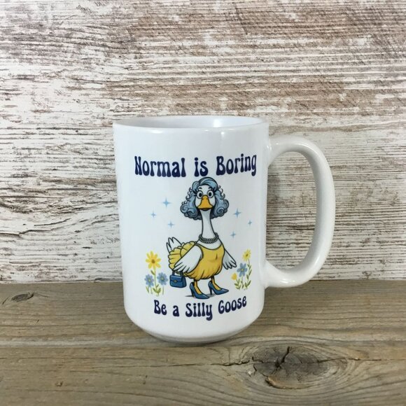Normal Is Boring Be a Silly Goose 15 oz Ceramic Coffee Cup - Picture 3 of 3
